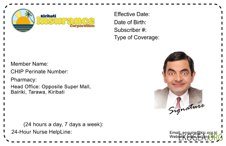 Carte d'assurance maladie de Kiribati